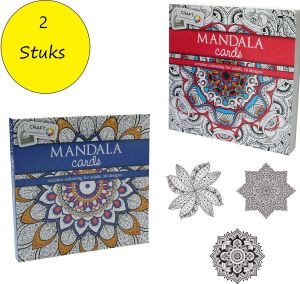 Craft Sensations Kleurboek Mandala cards Colouring for Adults 2 Stuks- 60 Disigns