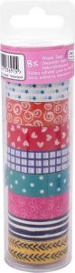 Craft Sensations Washi Tape 8pcs in tube Decoratietape 8 verschillende designs Bullet journal