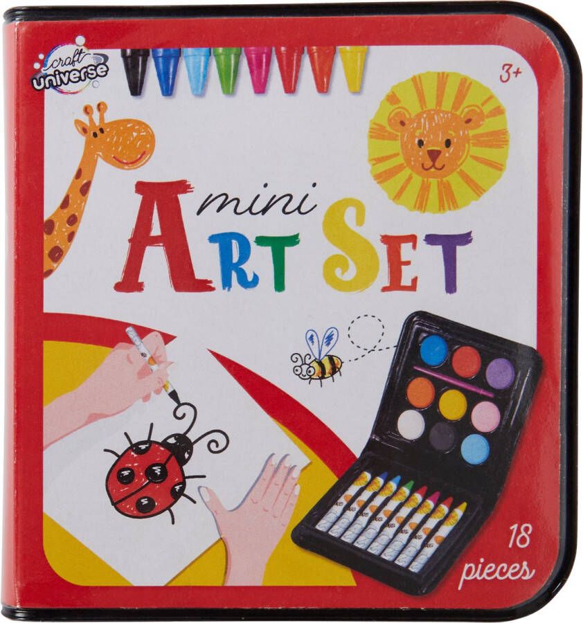 Craft universe mini art set 18x Kleurpotloden Kleurpalett Schilderen kleuren tekeningen kinderen