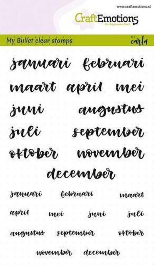 CraftEmotions stempel A6 Bullet Journal maanden Nr.2 5-10 milimeter (Nederlands)