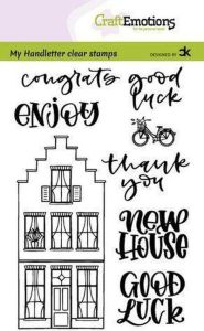 CraftEmotions Clearstamps A6 handlettering Nieuwe woning 2 ENG Carla Kamphuis