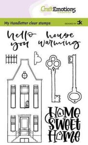 CraftEmotions Clearstamps A6 handlettering Nieuwe woning 3 ENG Carla Kamphuis