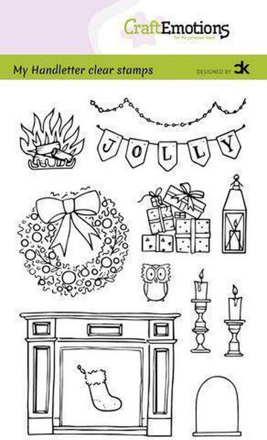 CraftEmotions Clearstamps A6 Handlettering X-mas decorations 2 (Eng) Carla Kamphuis