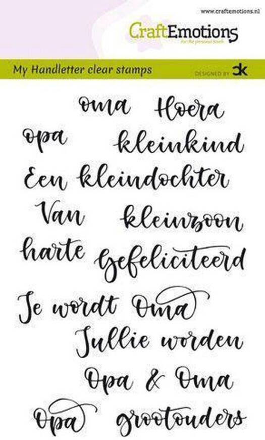 CraftEmotions clearstamps A6 handletter Opa & Oma (NL) Carla Kamphuis