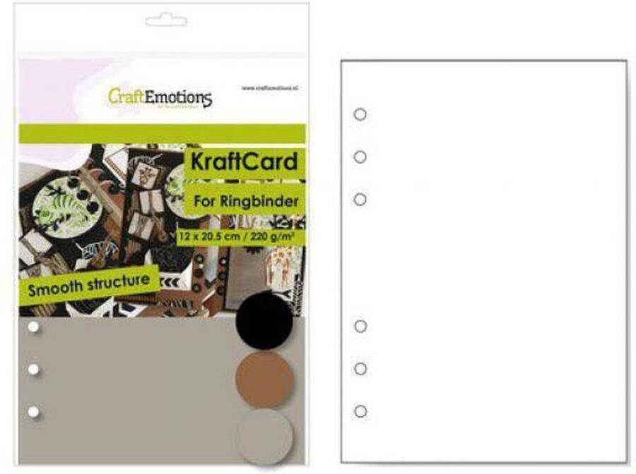 CraftEmotions karton kraft Ringband mix 12 vel 14 5x20 5cm 220 gr 6 Ring A5