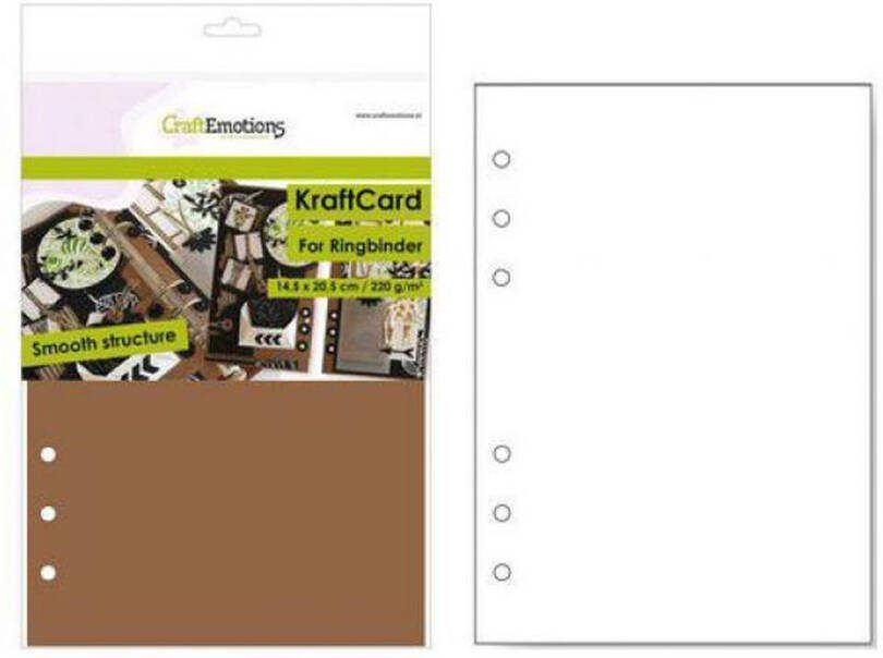 CraftEmotions karton kraft Ringband bruin 12 vel 14 5x20 5cm 220 gr 6 Ring A5