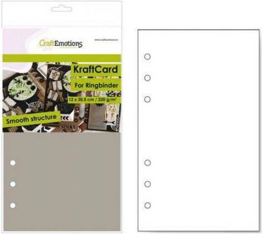 CraftEmotions Karton Kraft Card Ringband Planner Lichtbruin A5 220 grams 12 vellen