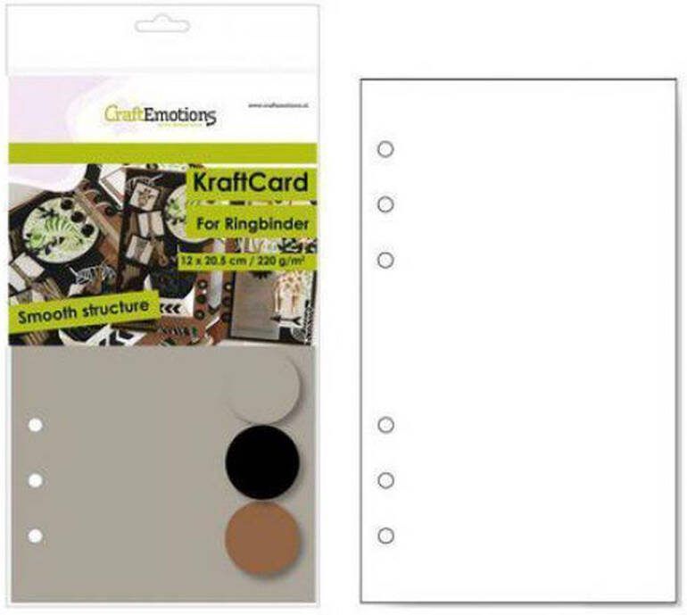 CraftEmotions karton kraft Ringband mix 12 vel 12x20 5cm 220 gr 6 Ring A5
