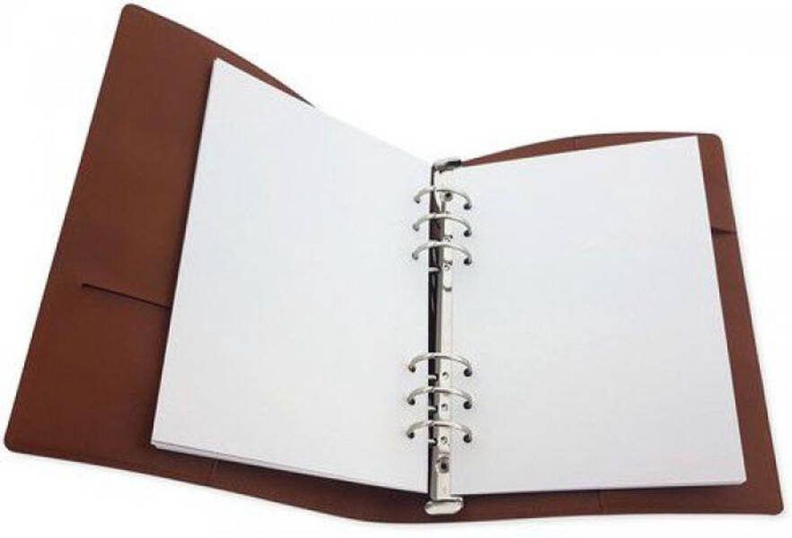 CraftEmotions Ringband Planner voor papier A5-148x210mm Cognac bruin PU leather Paper not included