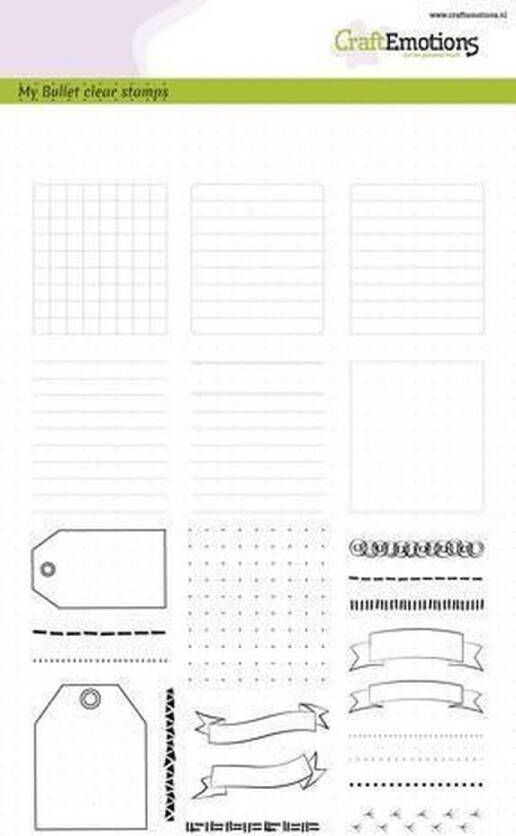 CraftEmotions Clearstamps A5 Bullet journal frames en randen