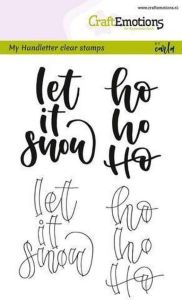 CraftEmotions stempel A6 handletter Let it snow Engels