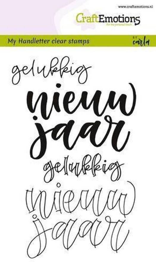 CraftEmotions Clearstamps A6 Handlettering Gelukkig nieuw jaar