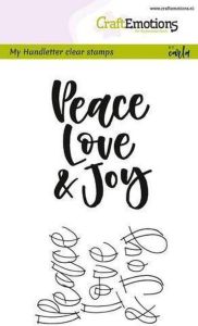 CraftEmotions Clearstamps A6 Handlettering Peace love joy