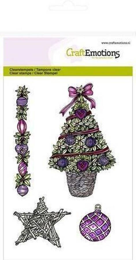 CraftEmotions stempel A6 Kerstboom. ster Purple Holiday