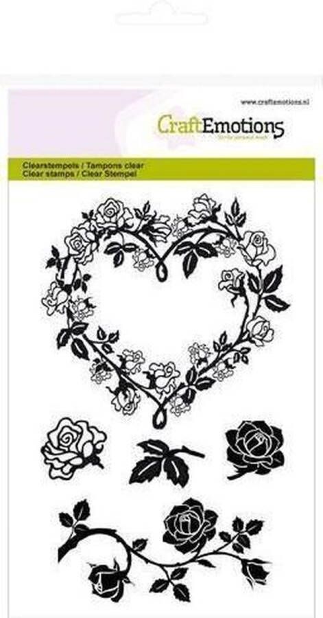 CraftEmotions stempel A6 rozen hart