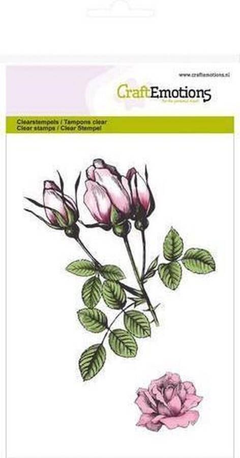 CraftEmotions stempel A6 rozen knoppen Botanical