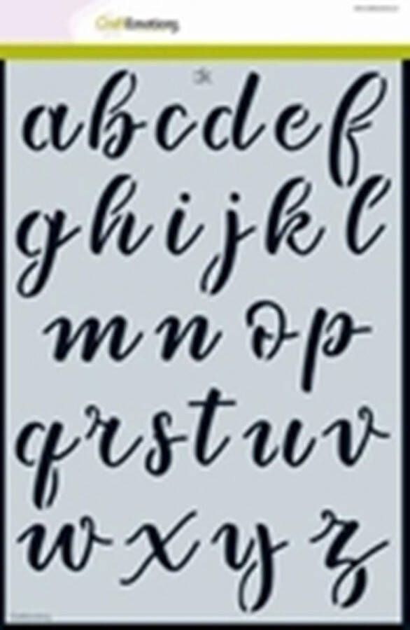 CraftEmotions stencil alfabet CK handletter A4 H=Â±25-60mm A4 Carla Kamphuis