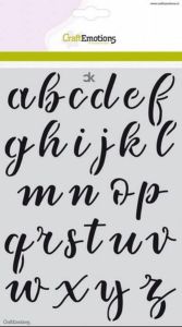 CraftEmotions Stencil alfabet CK handlettering A5