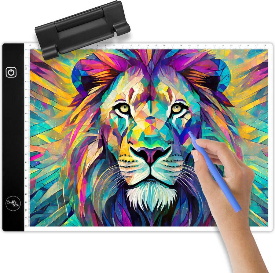 Crafts & Co. Crafts&Co Lightpad A4 Diamond Painting Tekenbord Kinderen Lichtpad Lichtplaat LED Zwart