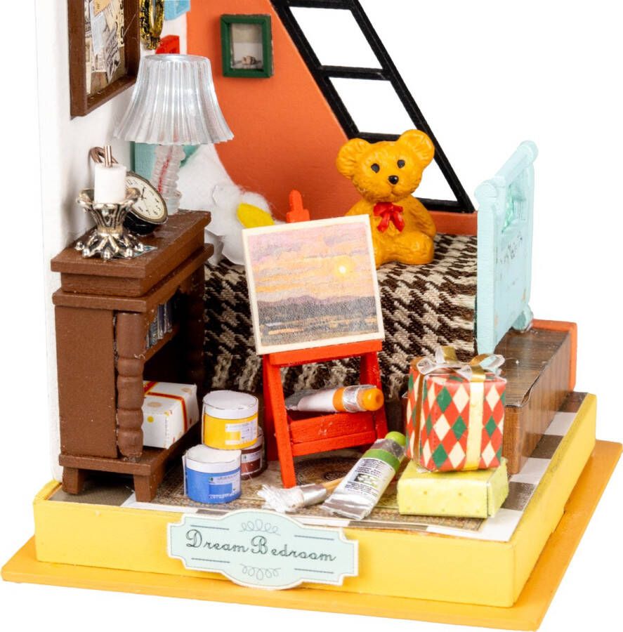 Crafts&Co Miniatuur Bouwpakket Volwassenen Hout DIY Poppenhuis Kerstcadeau Dream Bedroom
