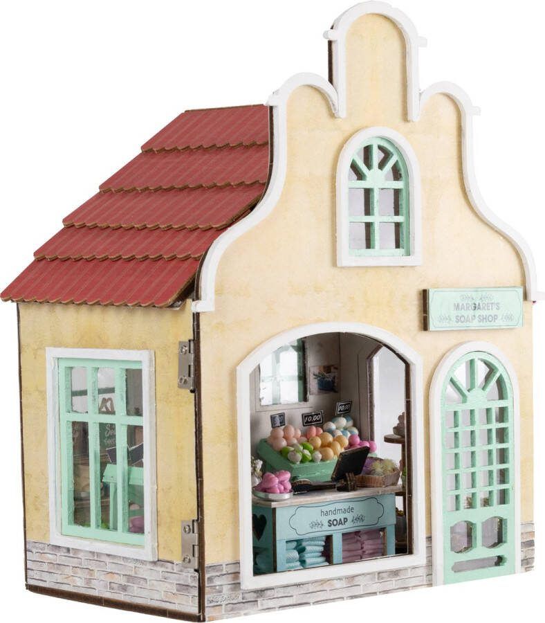 Crafts&Co Miniatuur Bouwpakket Volwassenen Hout DIY Poppenhuis Bouwpakketten Soap Shop