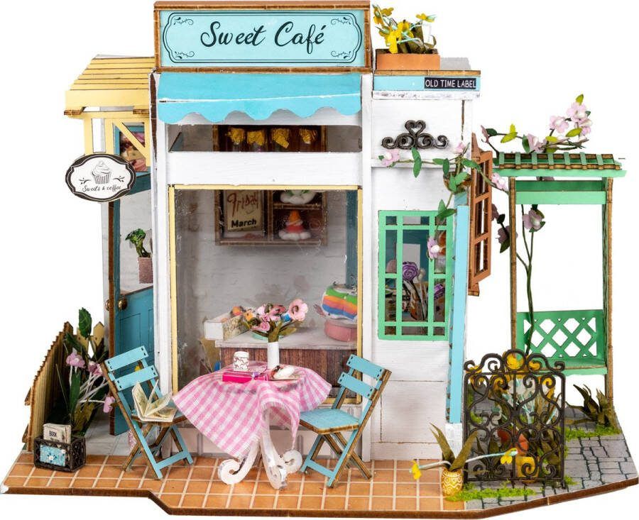 Crafts&Co Miniatuur Bouwpakket Volwassenen Hout DIY Poppenhuis Bouwpakketten Sweet Café