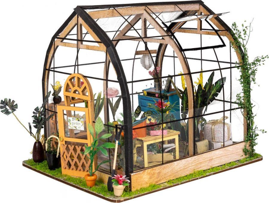 Crafts&Co Miniatuur Bouwpakket Volwassenen Hout DIY Poppenhuis Bouwpakketten Tuinhuis
