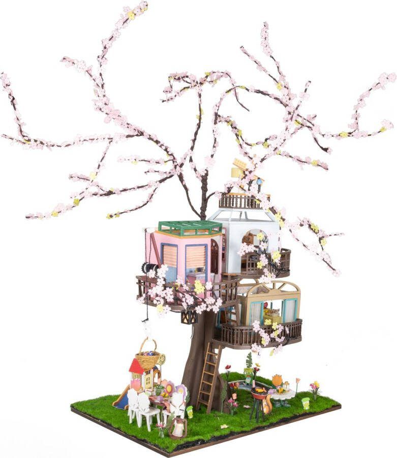 Crafts&Co Book Nook Miniatuur Bouwpakket Volwassenen Creatief Hout DIY Poppenhuis Boomhut