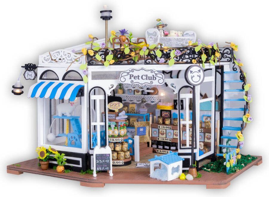 Crafts&Co Miniatuur Bouwpakket Volwassenen Huisjes Poppenhuis de Dierenwinkel The Pet Club