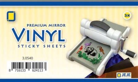 Crafts & Co Crafts&Co Vinyl Stickervellen Premium Mirror Sticky Sheets Zilver