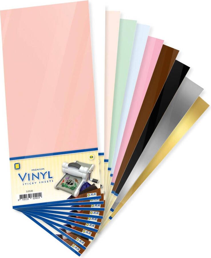 Crafts & Co. Crafts&Co Vinyl Stickervellen Premium Sticky Sheets Hobbypakket met 20 Stuks