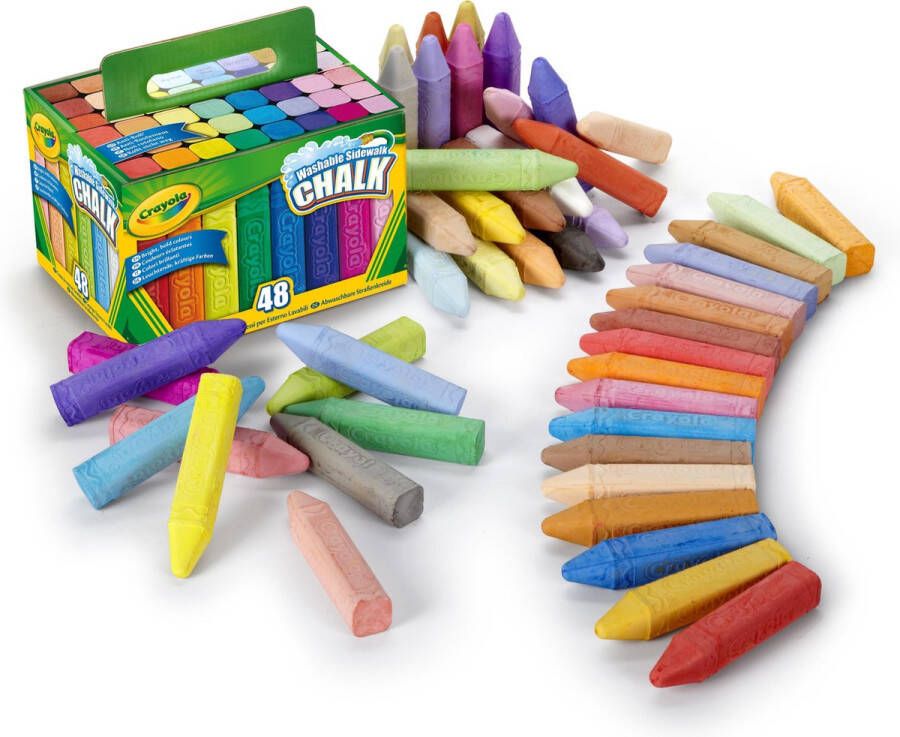 Crayola 48 Stoepkrijt Heldere en intense kleuren Gemakkelijk te wassen