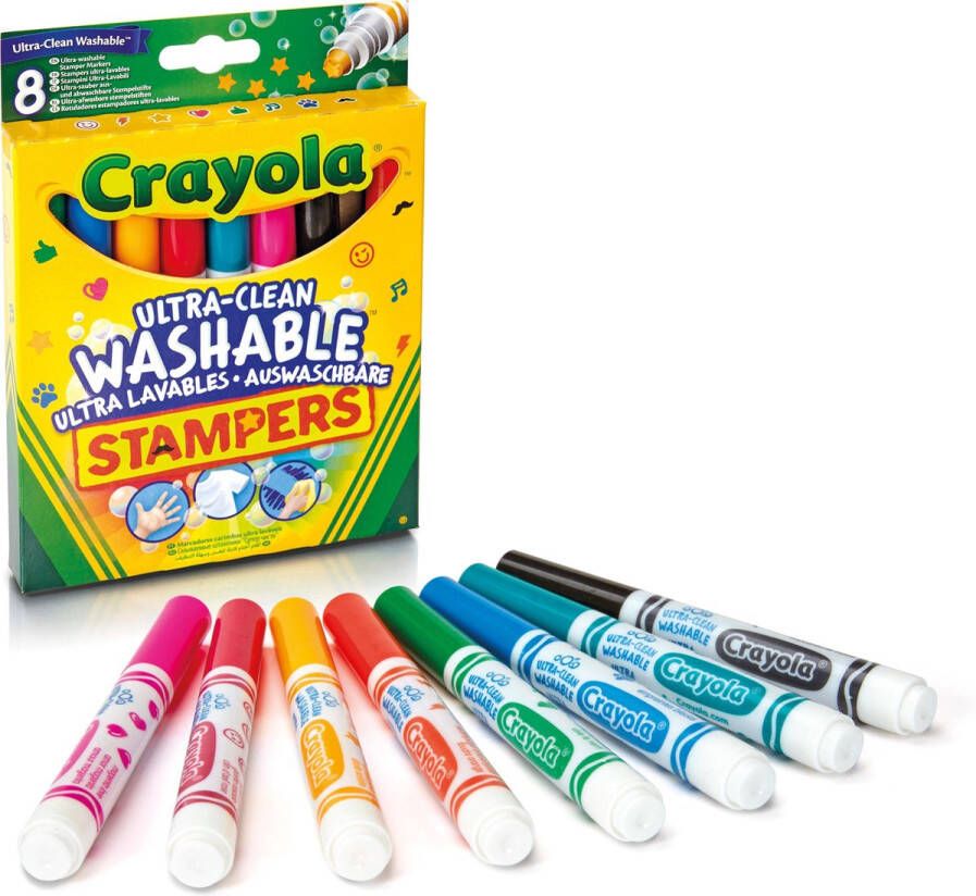 Crayola 8 Afwasbare Stempelstiften voor School en Vrije Tijd