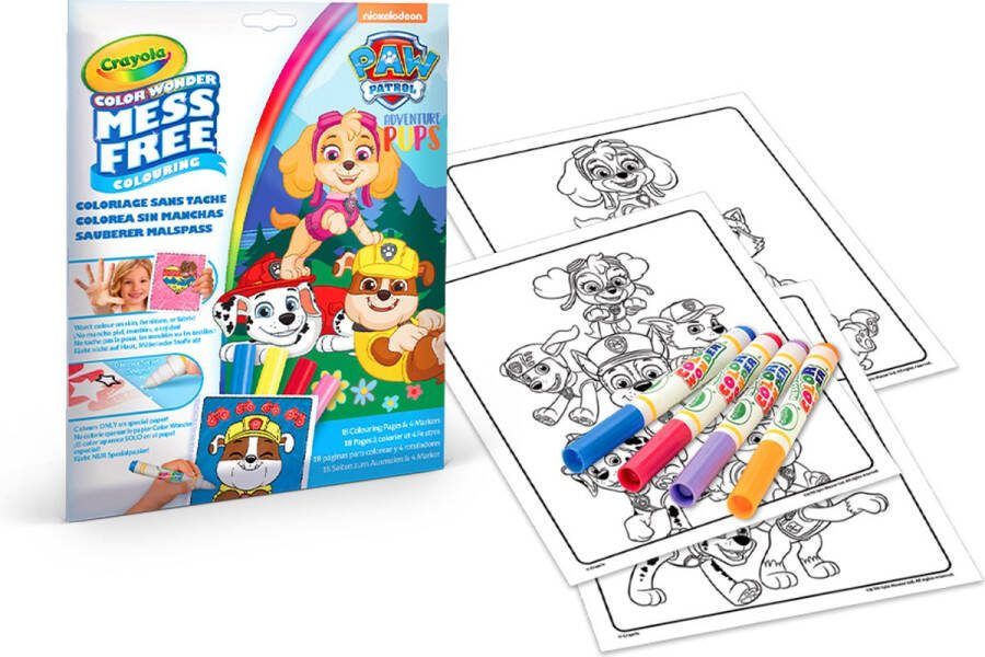 Crayola Color Wonder Paw Patrol Kleurboek met 4 knoeivrije viltstiften