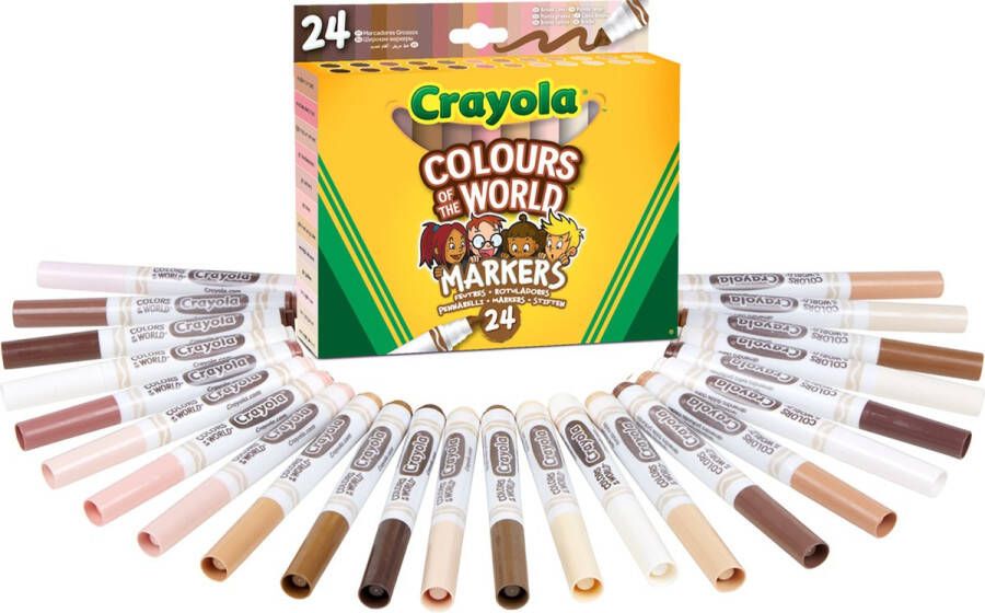 Crayola Colors of the World 24 Viltstiften met kegelpunt