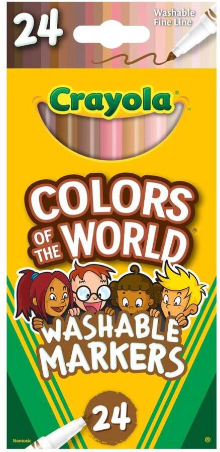 Crayola Colors of the World Fijne afwasbare stiften 24 stuks