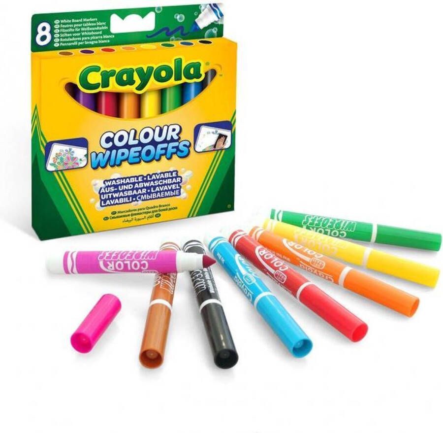 Crayola Colour Wipe Offs 8 afwasbare whiteboard stiften Diverse kleuren brede punt