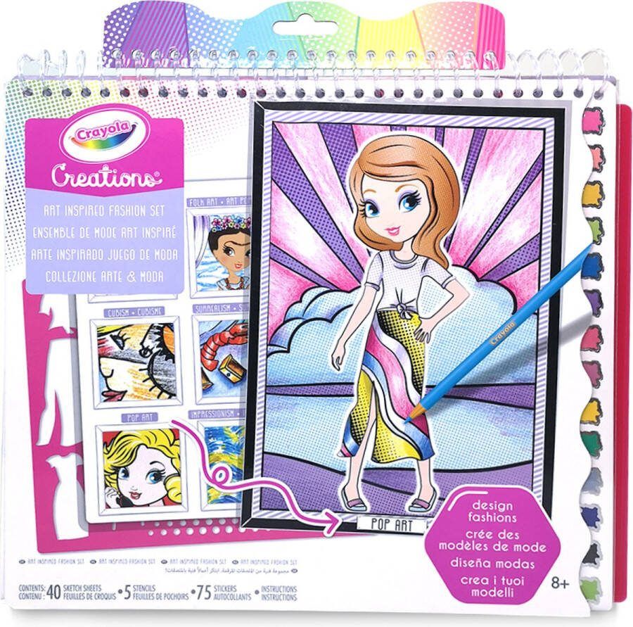 Crayola Creations Kleurboek Kunst en Mode Schetsset met Stencils en Stickers
