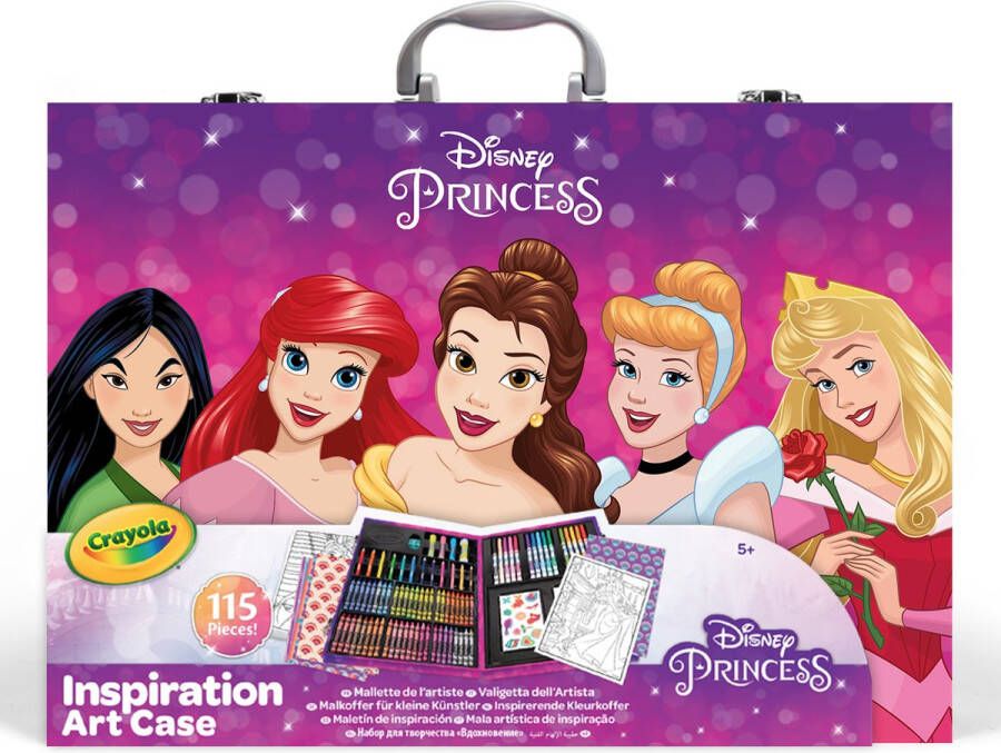 Crayola Disney Princess Inspiratie Kleurkoffer Creatieve Set Cadeau-idee voor Kinderen 115 Stuks Aanbevolen Leeftijd: 5-7 Jaar