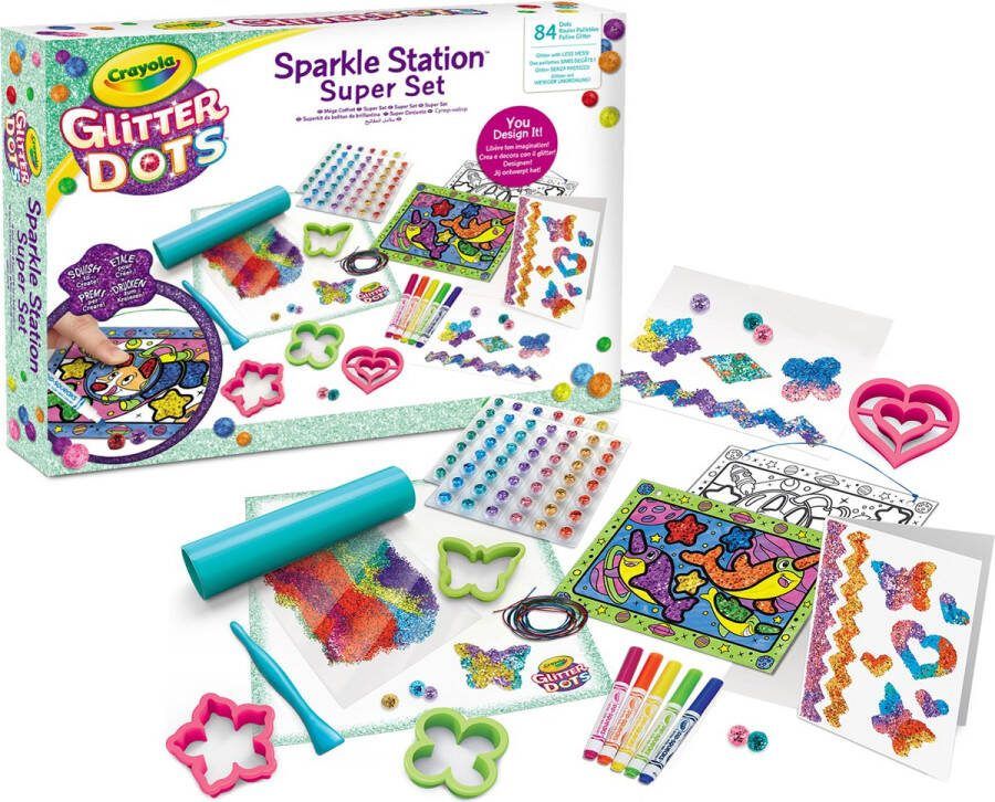 Crayola Glitter Dots Hobbypakket Glitter Dots Sparkle Station Super Set Voor Kinderen