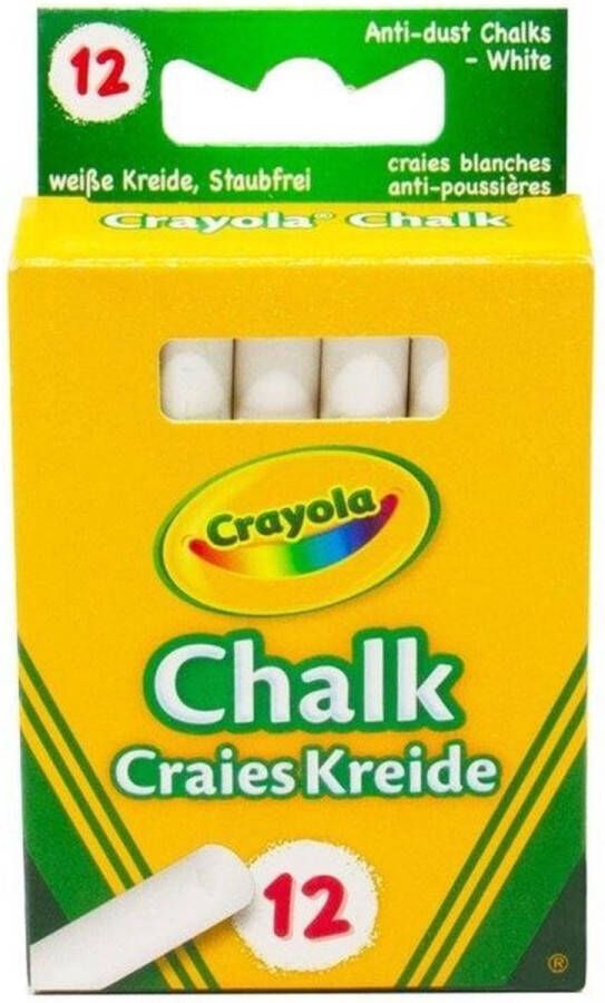 Crayola Hobbypakket 12 Stuks Wit Bordkrijt Anti-Stof Formule