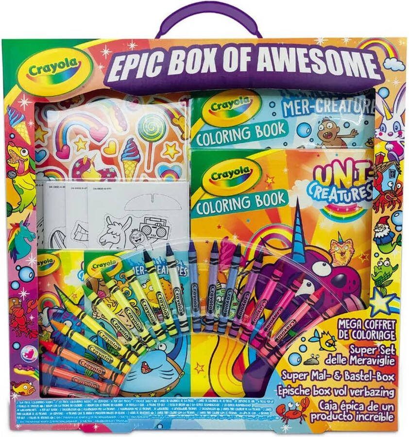 Crayola Epic Box of Awesome Super Wunderset creatieve set en tekenalbum voor kinderen ideaal cadeau 04-0832