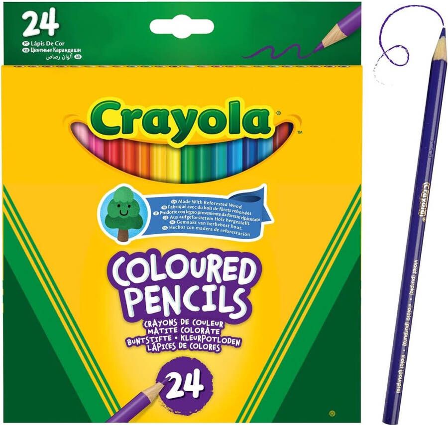 Crayola Kleurpotloden 24 Sterke Potloodstiften Voor Kinderen Heldere Kleuren