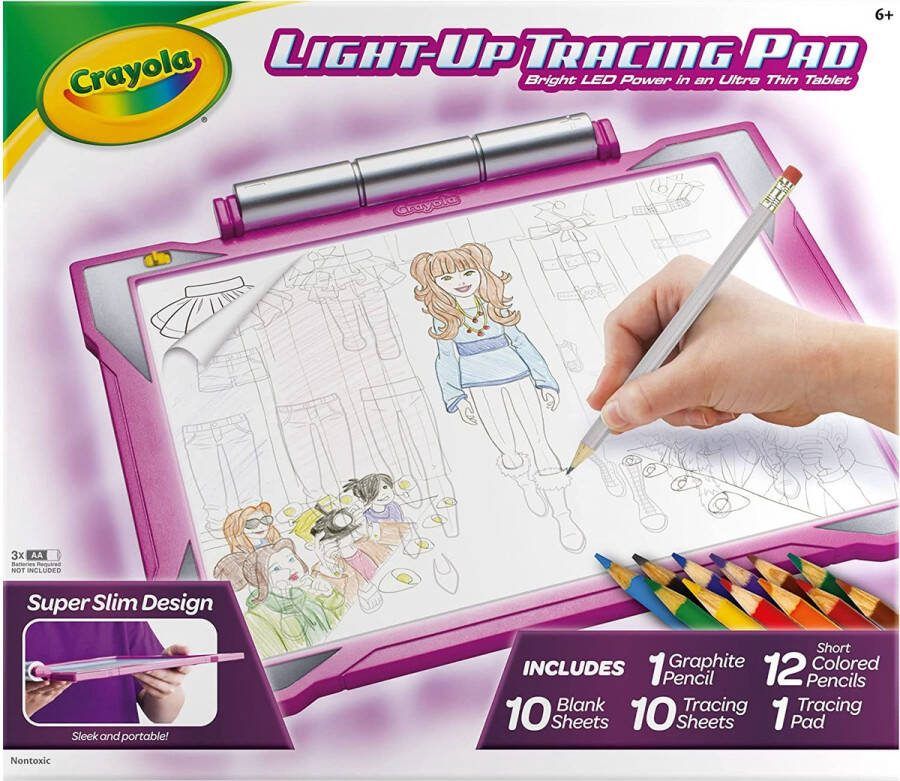 Crayola Hobbypakket Lichtgevend Tekenbord Voor Kinderen 12 Kleurpotloden