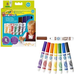 Crayola Mini Kids 8 Viltstiften met Bolle Punt Veilig en Wasbaar