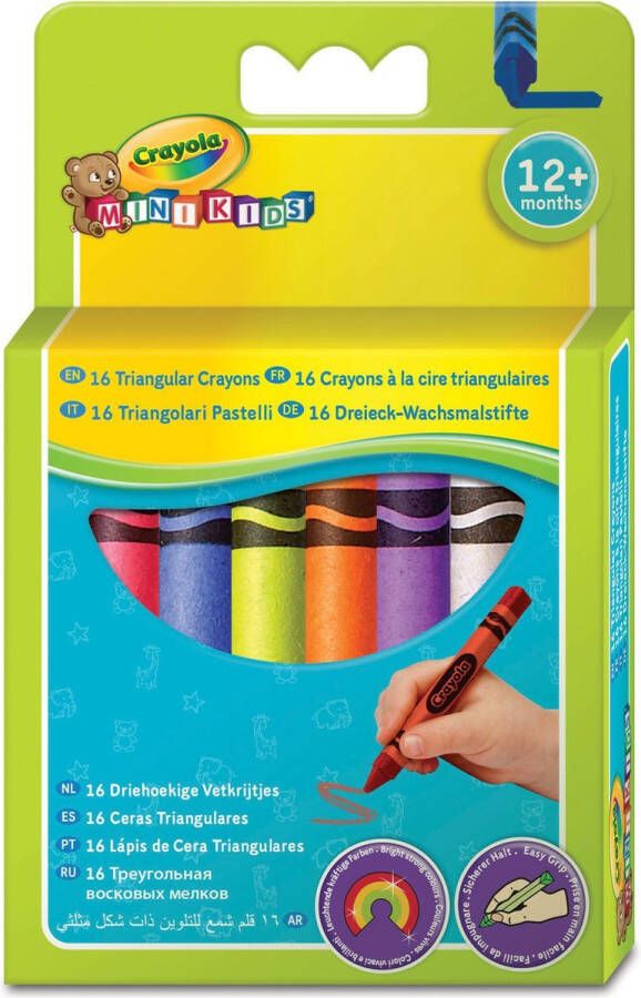 Crayola Mini Kids Krijt 16 Driehoekige Waskrijtjes Voor Kinderen