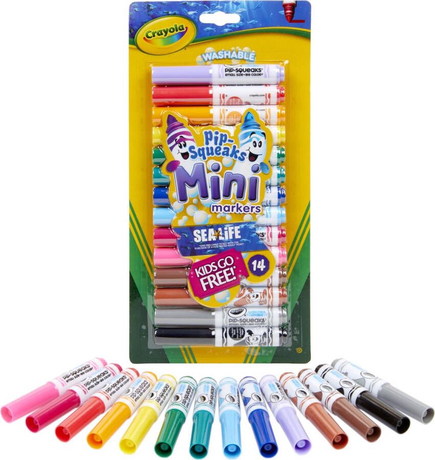Crayola Pip-Squeaks 14 Mini Afwasbare Viltstiften Pocketformaat