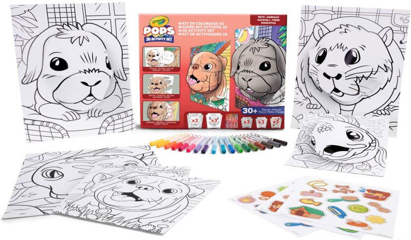 Crayola POPS Hobbypakket 3D-Activiteiten Super Set Voor Kinderen Puppythema 6 Onderwerpen