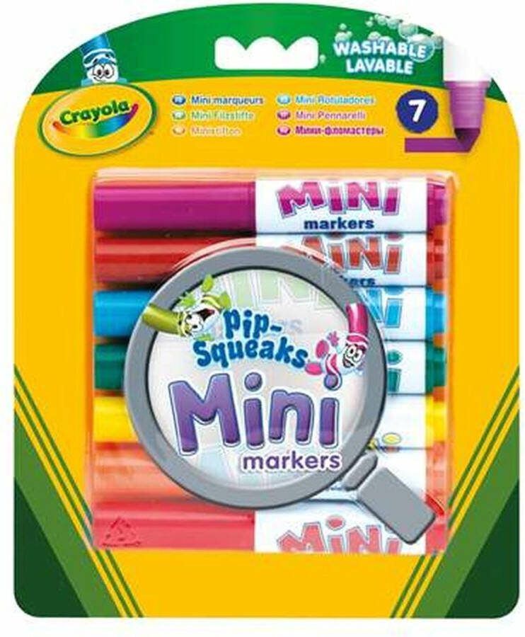 Crayola 7 Mini Afwasbare Viltstiften Pocketformaat Heldere kleuren