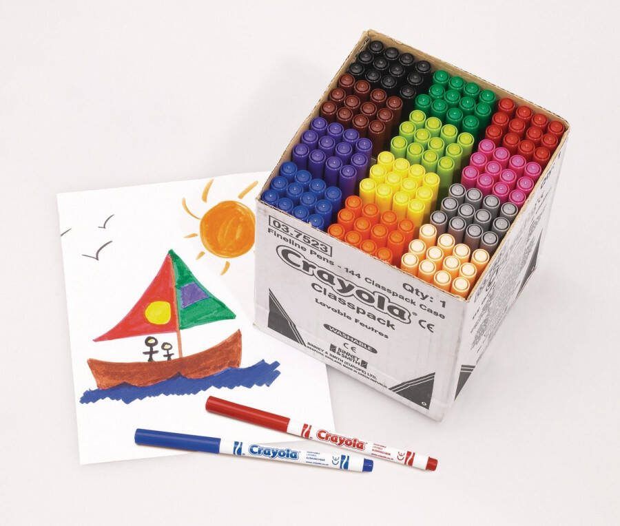 Crayola Stift Schoolverpakking 144 Afwasbare Viltstiften Met Dunne Punt